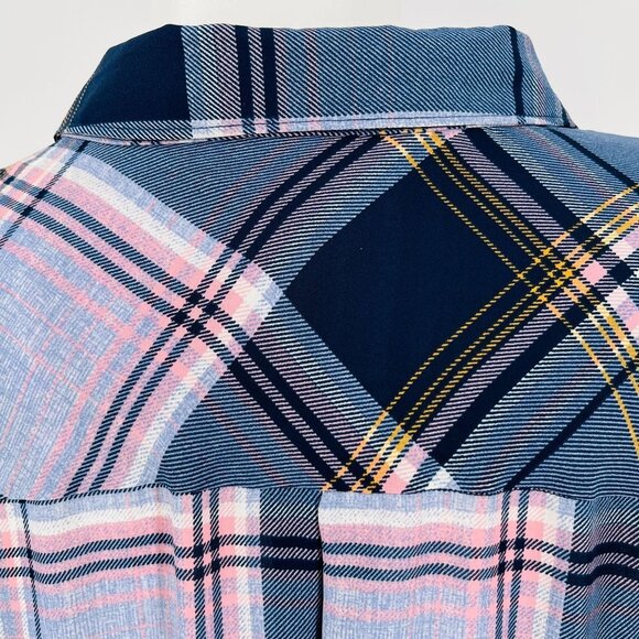 Catherines Tunic Dress Women's Size 2X Plaid Button Front Collared Midi Length - Picture 9 of 12